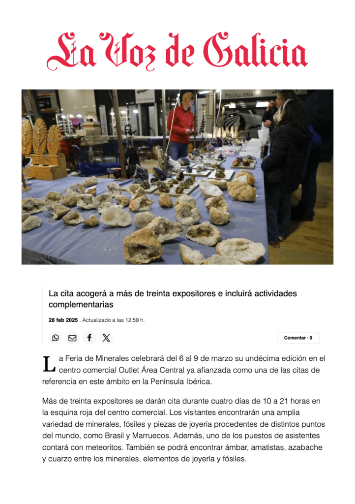 Área Central, en Santiago, acoge la Feria de Minerales de 6 al 9 de marzo